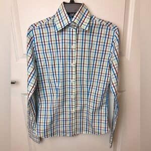 Domenico Vacca Plaid Button‎ Down Shirt Men’s Size 44 (S)